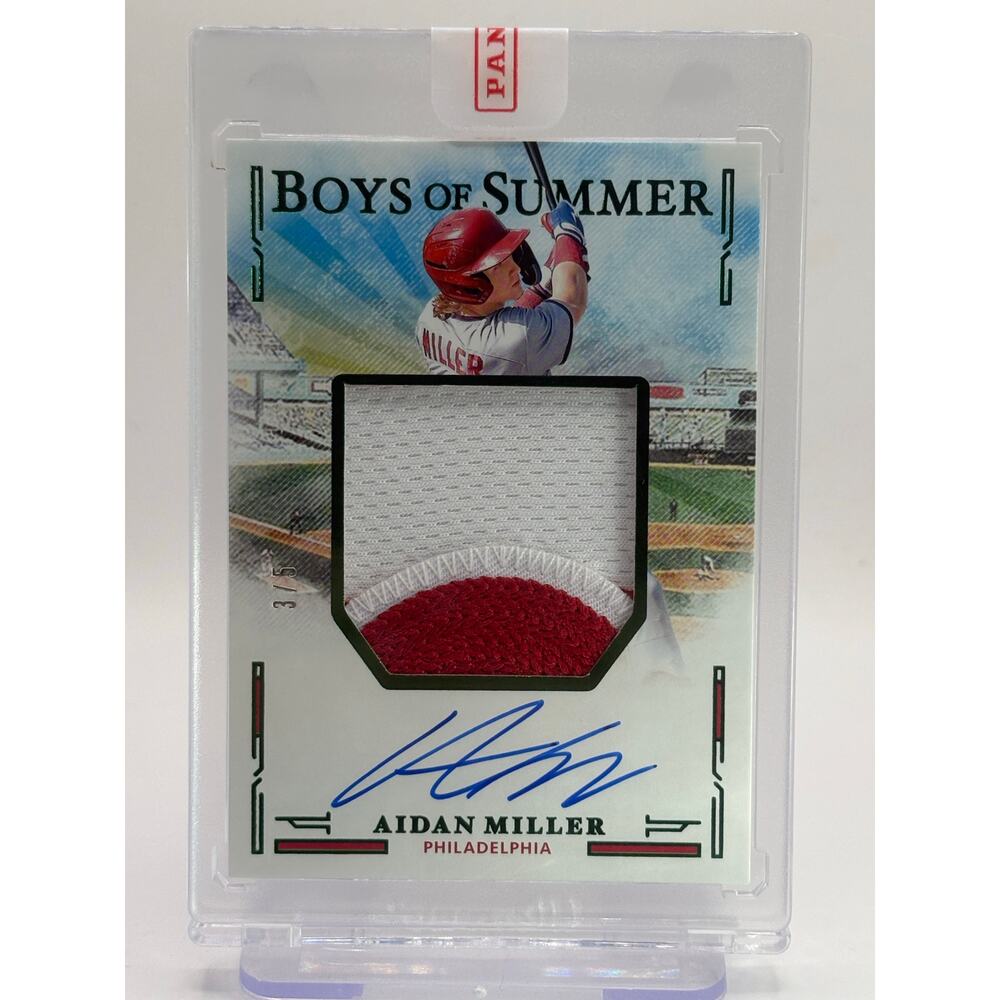 2025 Panini Boys of Summer Aidan Miller Jumbo Material Green Auto 3/5 SSP